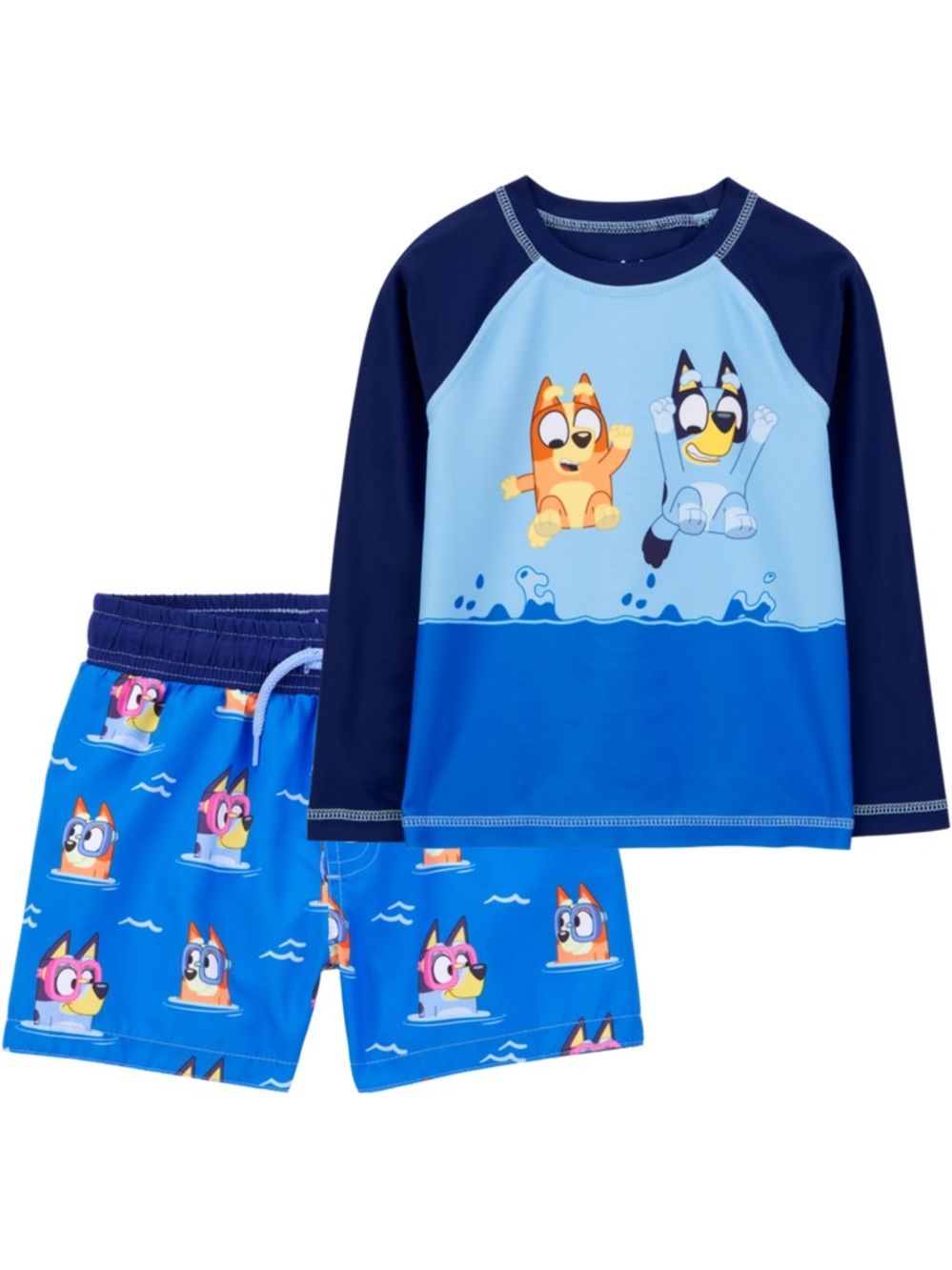 Carter's Bluey & Bingo 2-Piece Rashguard and Swim Trunks Set